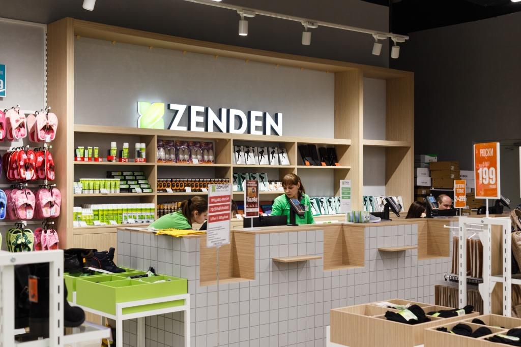 Zenden. «Zenden» — сеть обувных салонов. Зенден Авиапарк. Зенден на кассе. Zenden о компании.